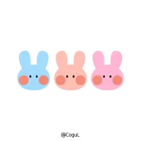 카카오톡 테마 - 토끼_레인보우 화이트